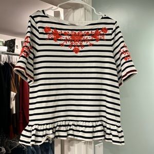 Kate Spade Broome Street embroidered top.